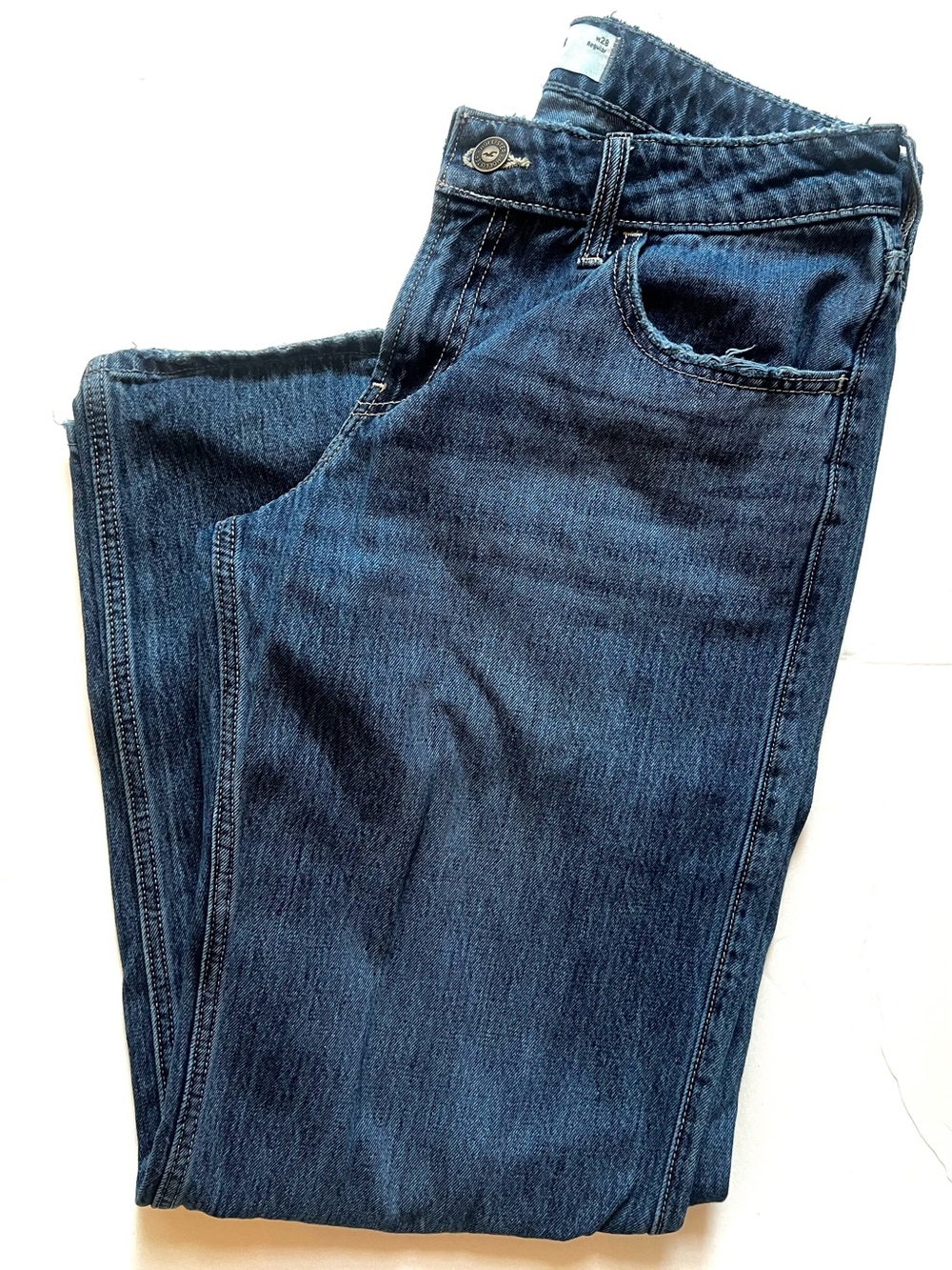Hollister Women's Dark Blue Straight Jeans